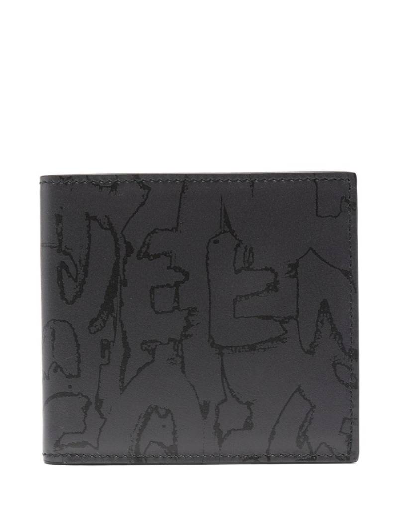 Alexander McQueen Graffiti leather bi-fold wallet - Black von Alexander McQueen