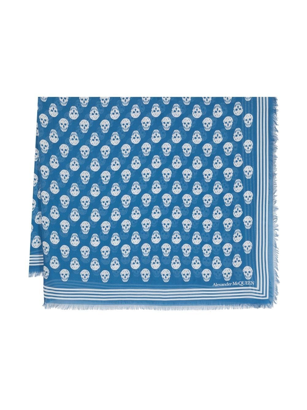 Alexander McQueen all-over skull-print scarf - Blue von Alexander McQueen