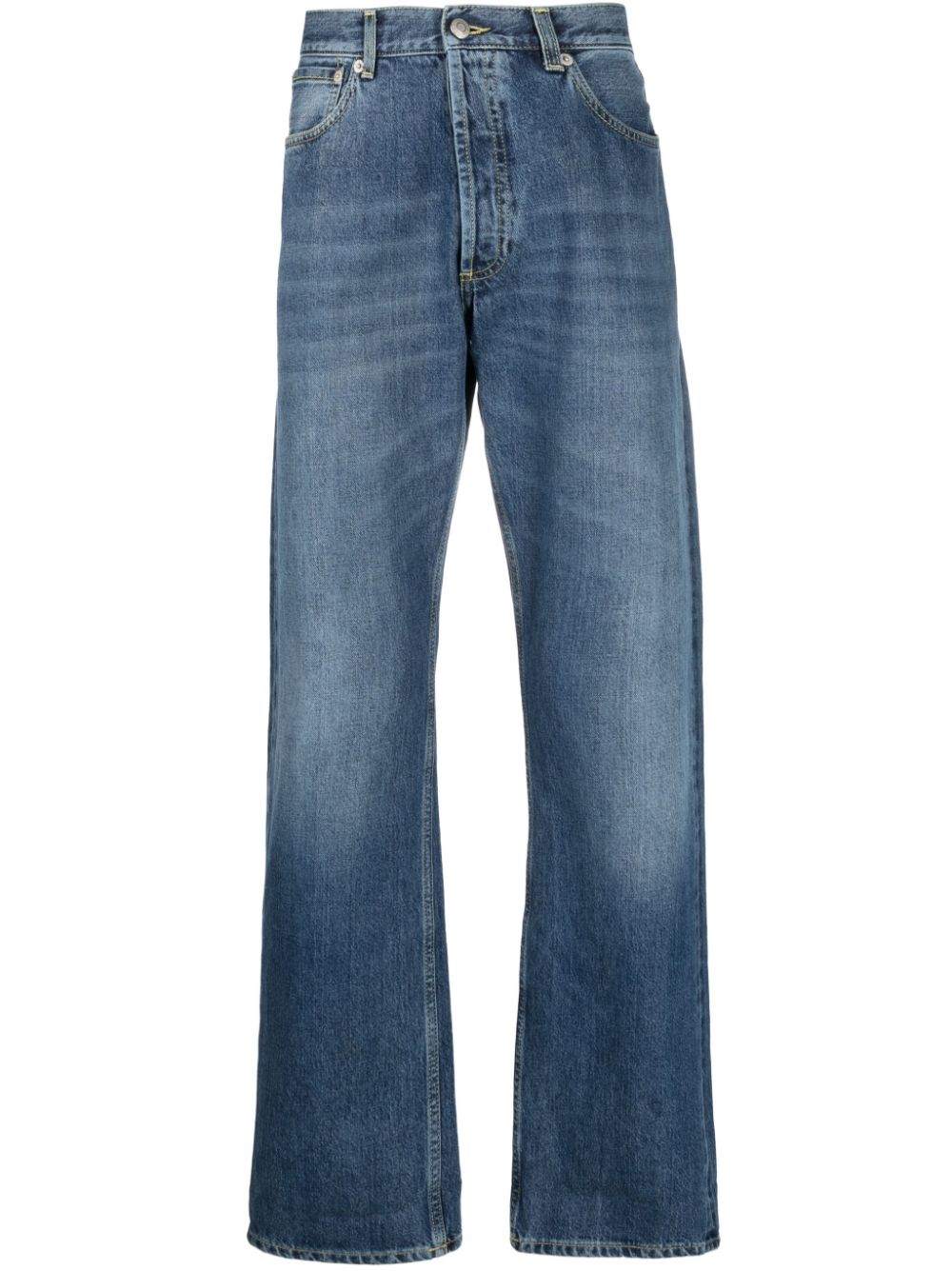 Alexander McQueen appliqué-detail straight-leg jeans - Blue von Alexander McQueen
