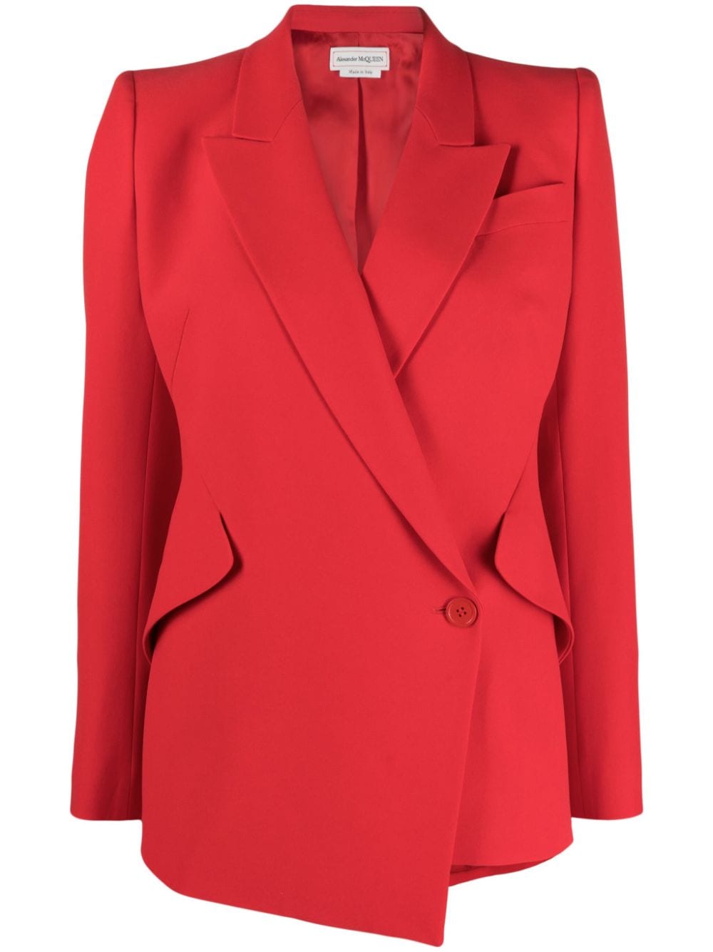 Alexander McQueen asymmetric crepe blazer - Red von Alexander McQueen