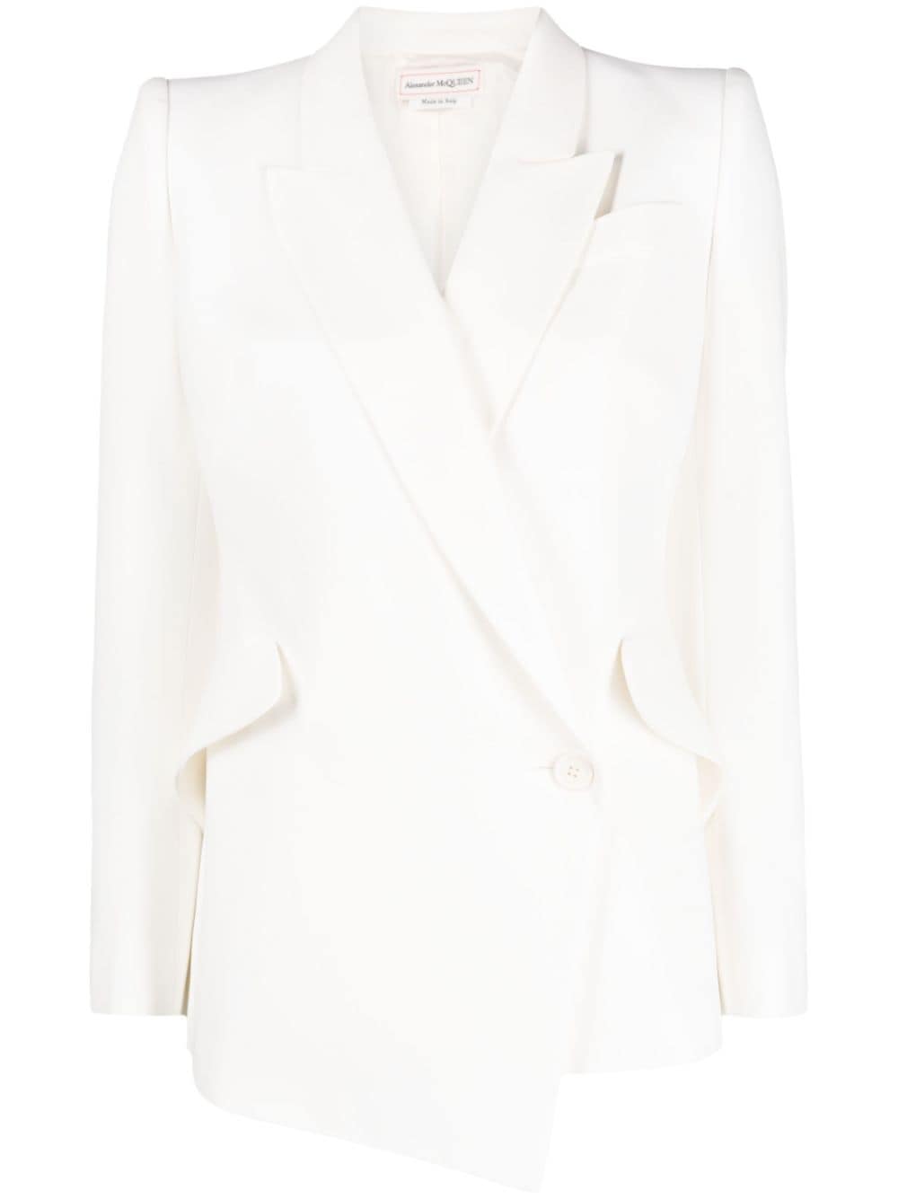 Alexander McQueen drop-hem crepe blazer - White von Alexander McQueen