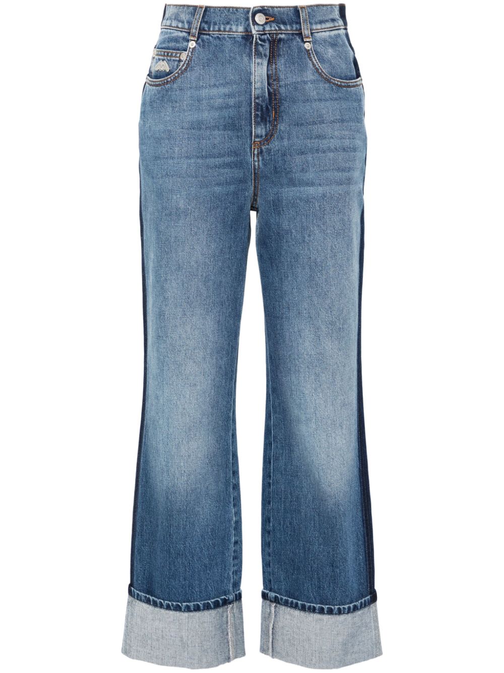 Alexander McQueen turn-up boyfriend jeans - Blue von Alexander McQueen