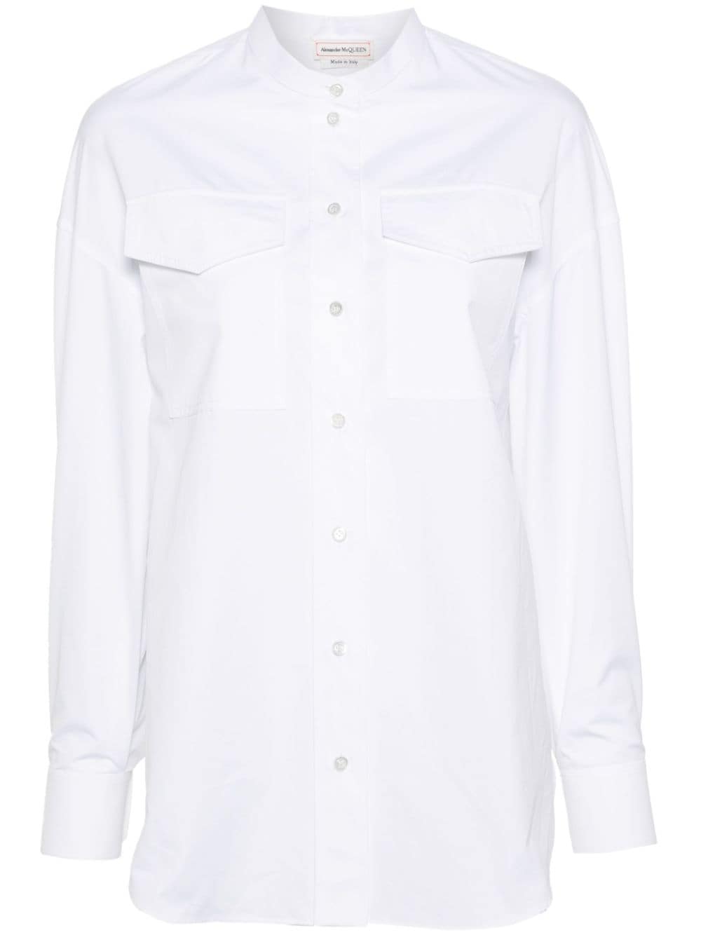 Alexander McQueen band-collar cotton shirt - White von Alexander McQueen