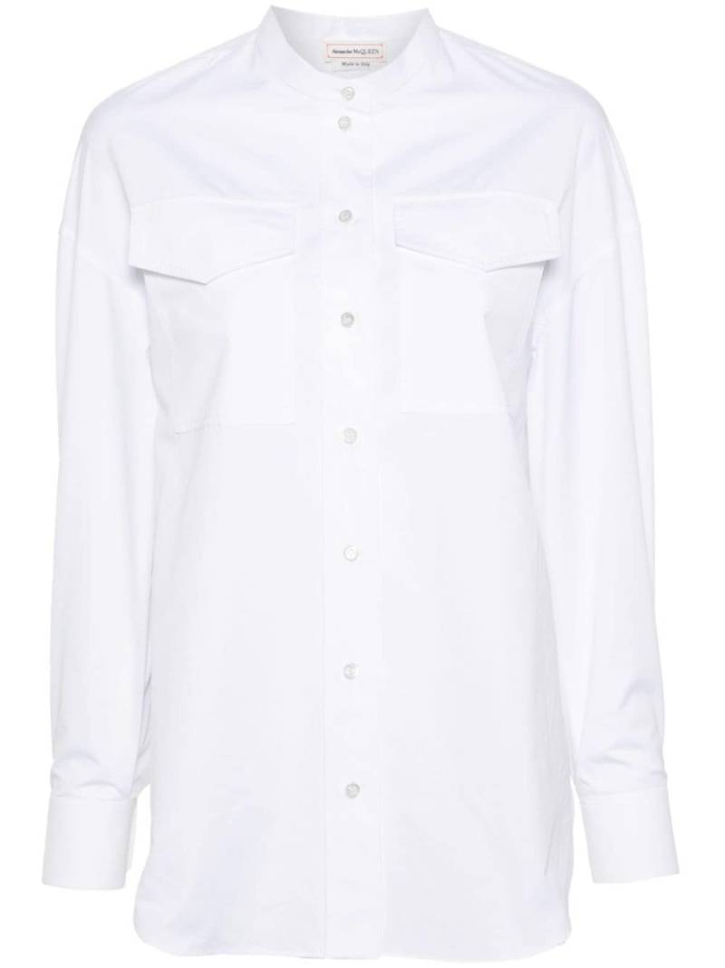 Alexander McQueen band-collar cotton shirt - White von Alexander McQueen