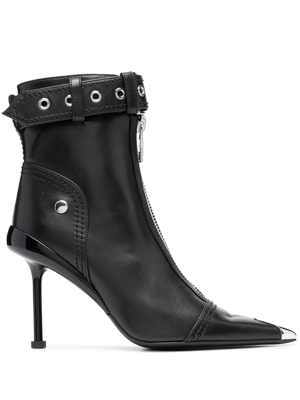 Alexander McQueen buckle-fastening leather ankle boots - Black von Alexander McQueen