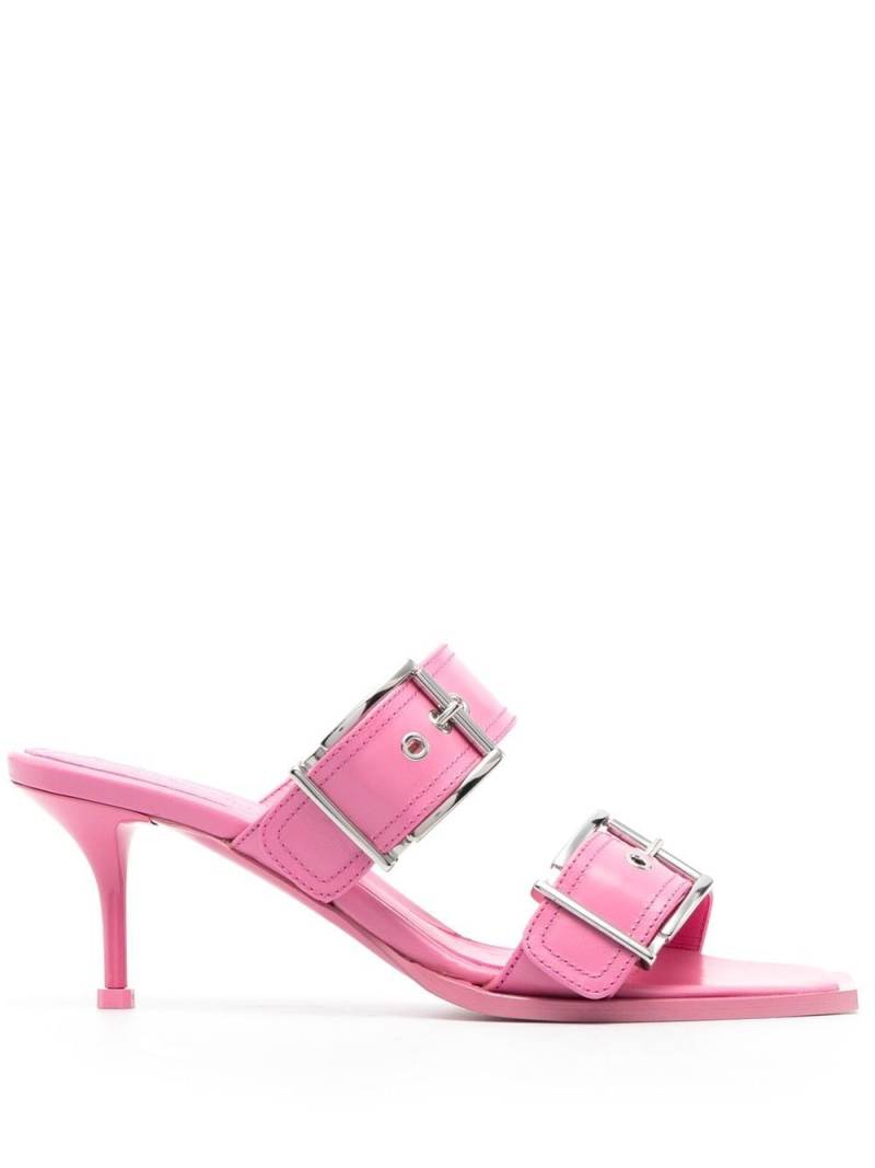 Alexander McQueen buckled 72mm leather sandals - Pink von Alexander McQueen