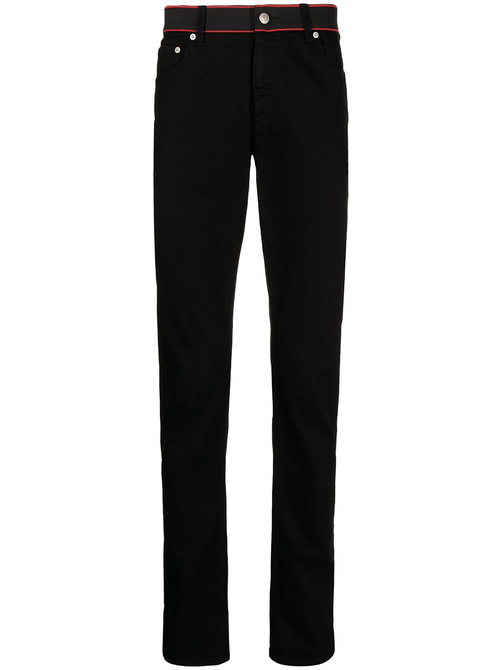 Alexander McQueen contrasting waistband slim-fit jeans - Black von Alexander McQueen