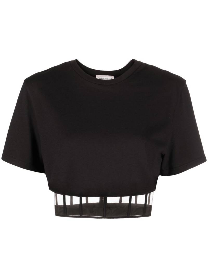 Alexander McQueen cropped cut-out T-shirt - Black von Alexander McQueen