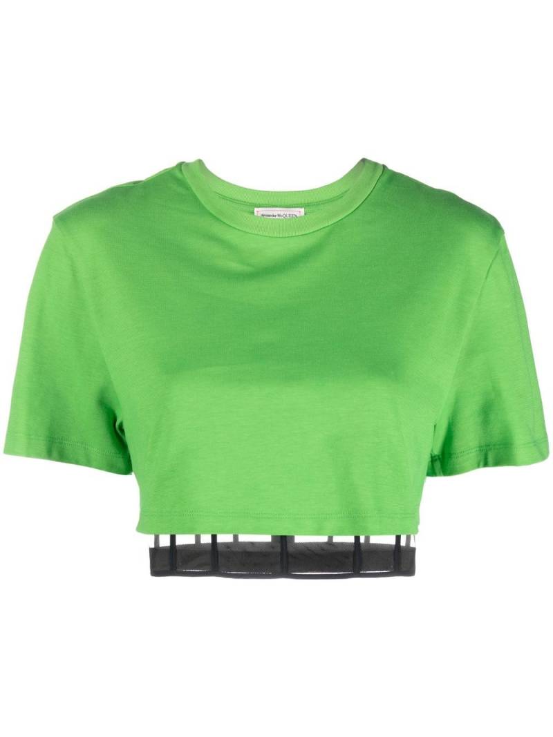 Alexander McQueen Corset cropped T-shirt - Green von Alexander McQueen