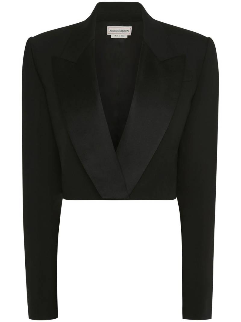 Alexander McQueen cropped peak-lapel blazer - Black von Alexander McQueen