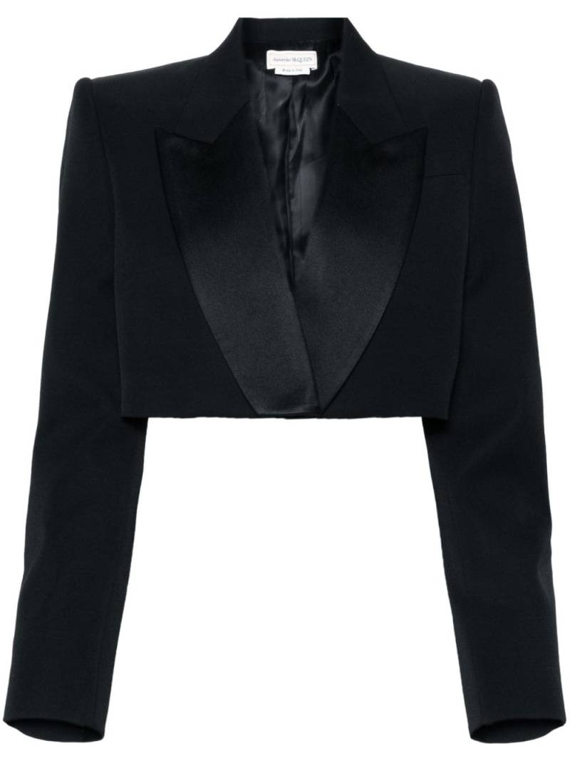 Alexander McQueen cropped tuxedo blazer - Black von Alexander McQueen