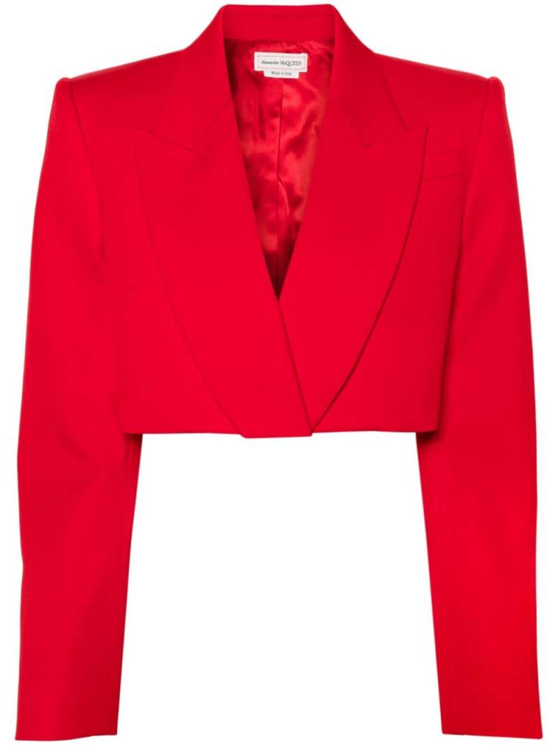 Alexander McQueen cropped tuxedo blazer - Red von Alexander McQueen