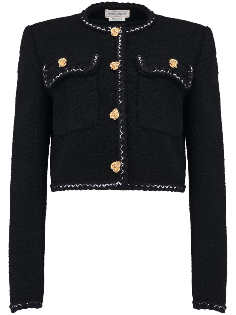 Alexander McQueen cropped tweed jacket - Black von Alexander McQueen