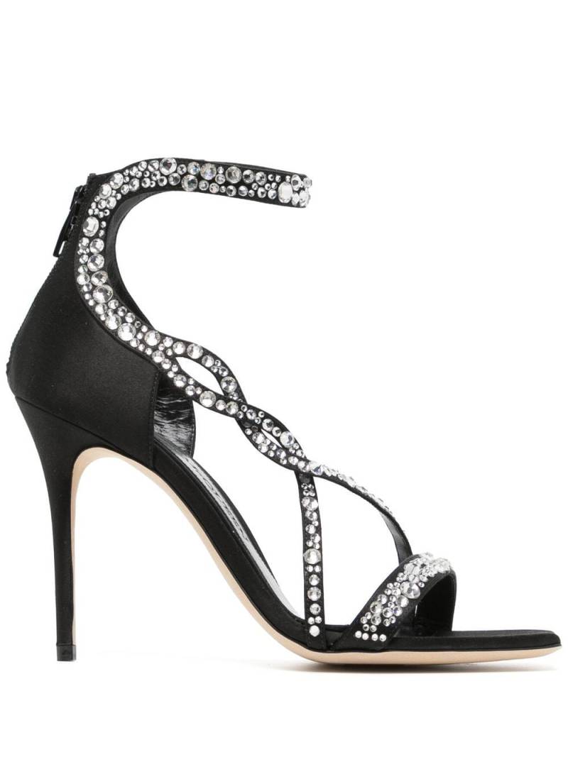 Alexander McQueen crystal-embellished heeled sandals - Black von Alexander McQueen
