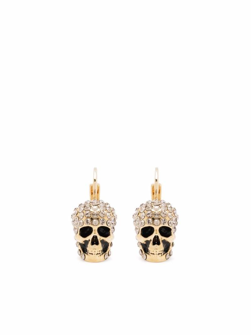 Alexander McQueen crystal-embellished skull earrings - Gold von Alexander McQueen