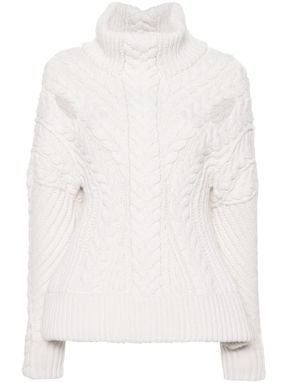 Alexander McQueen cut-out cocoon turtleneck jumper - White von Alexander McQueen