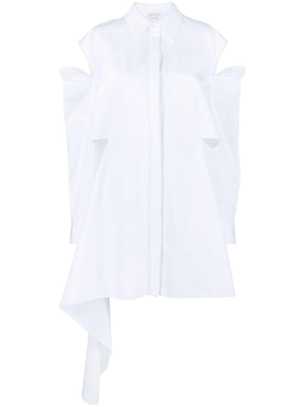 Alexander McQueen cut-out detail shirt dress - White von Alexander McQueen