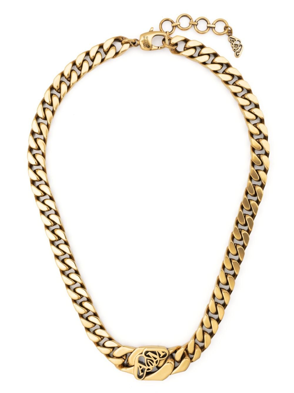 Alexander McQueen cut-out logo chain necklace - Gold von Alexander McQueen