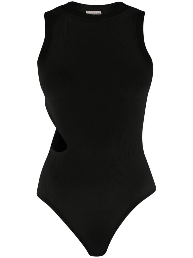 Alexander McQueen cut-out ribbed bodysuit - Black von Alexander McQueen