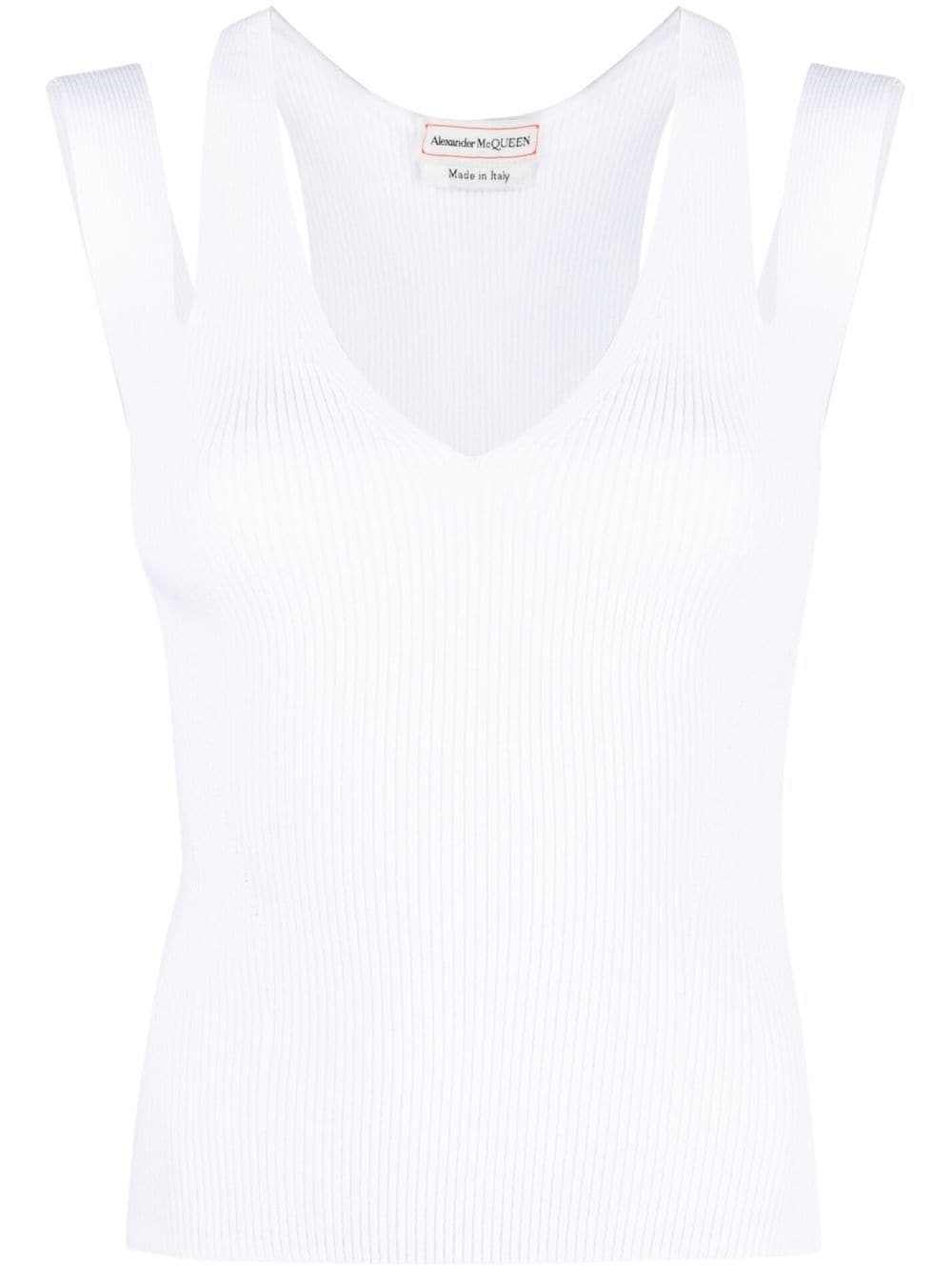 Alexander McQueen cut-out sleeveless top - White von Alexander McQueen