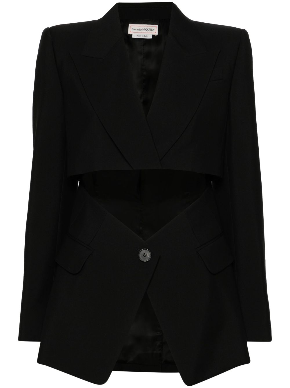 Alexander McQueen cut-out wool blazer - Black von Alexander McQueen