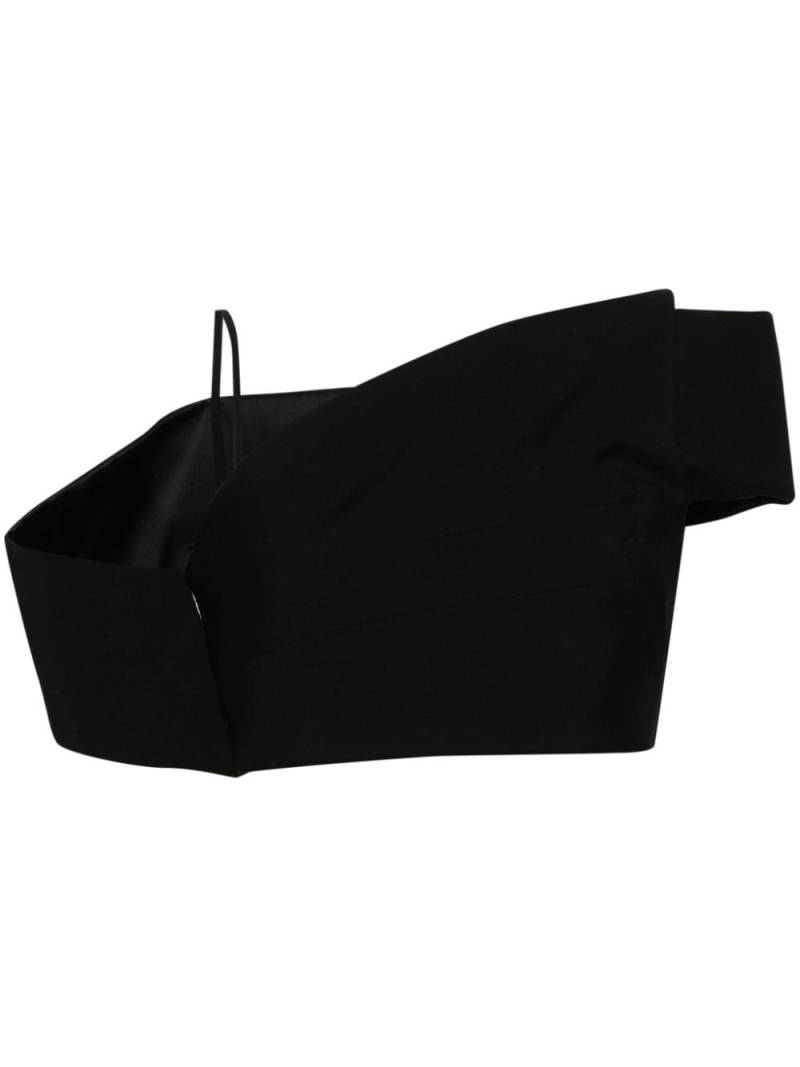 Alexander McQueen deconstructed-asymmetric crop top - Black von Alexander McQueen