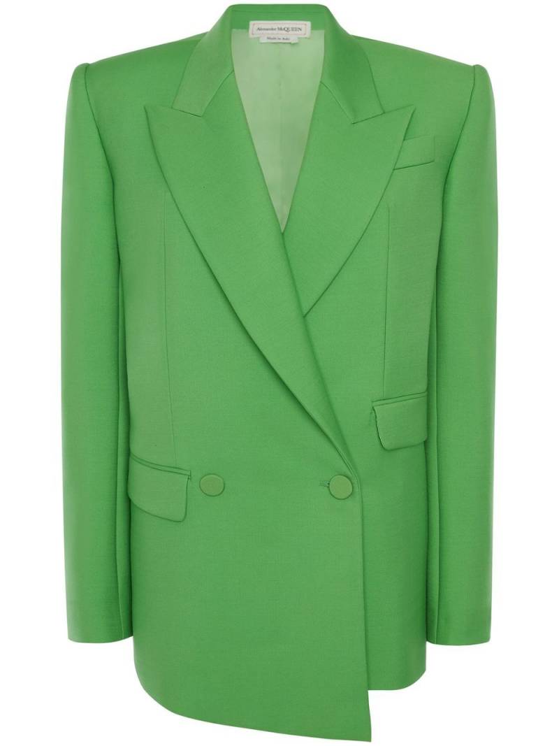 Alexander McQueen double-breasted drop hem blazer - Green von Alexander McQueen