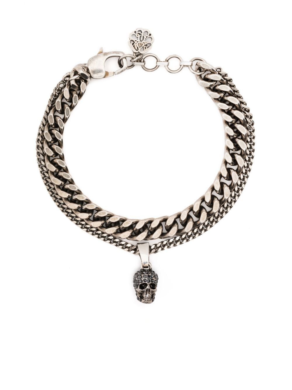 Alexander McQueen double-chain skull charm bracelet - Silver von Alexander McQueen