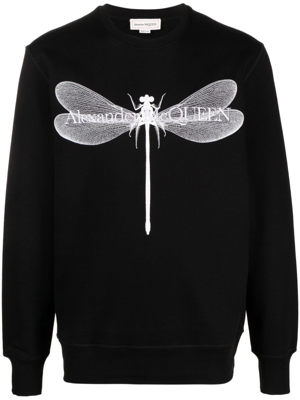 Alexander McQueen dragonfly-print cotton sweatshirt - Black von Alexander McQueen