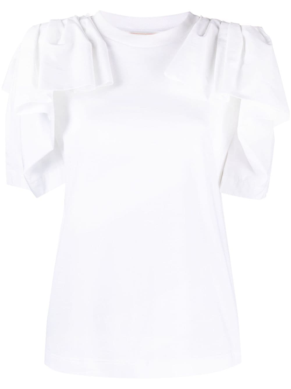 Alexander McQueen draped cotton T-shirt - White von Alexander McQueen