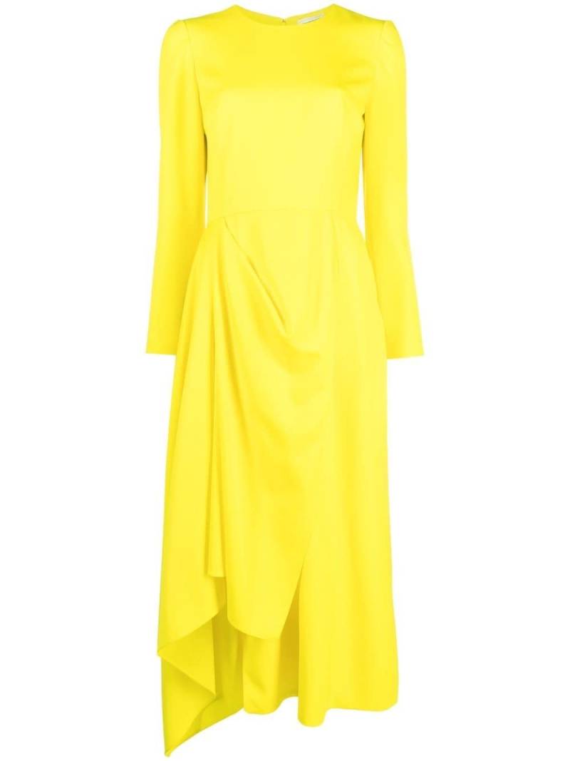 Alexander McQueen draped midi dress - Yellow von Alexander McQueen