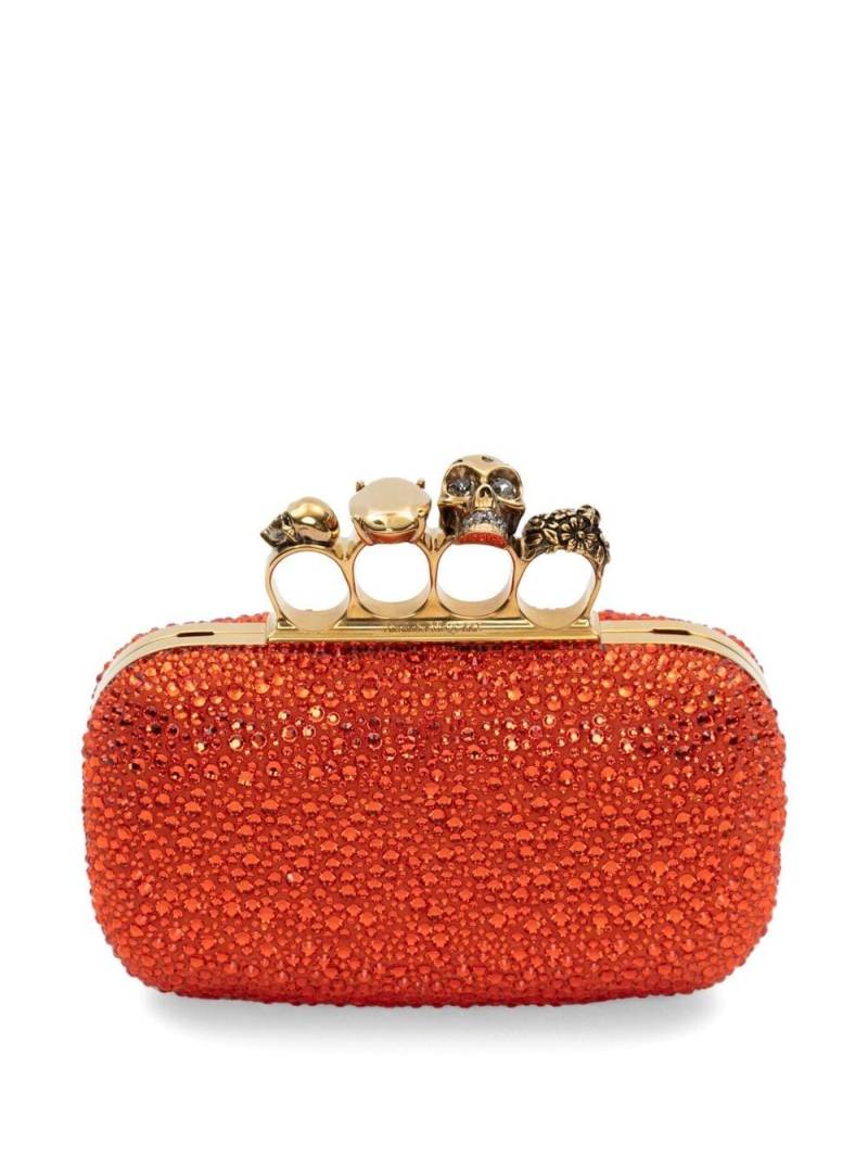 Alexander McQueen embellished skull clutch bag - Orange von Alexander McQueen