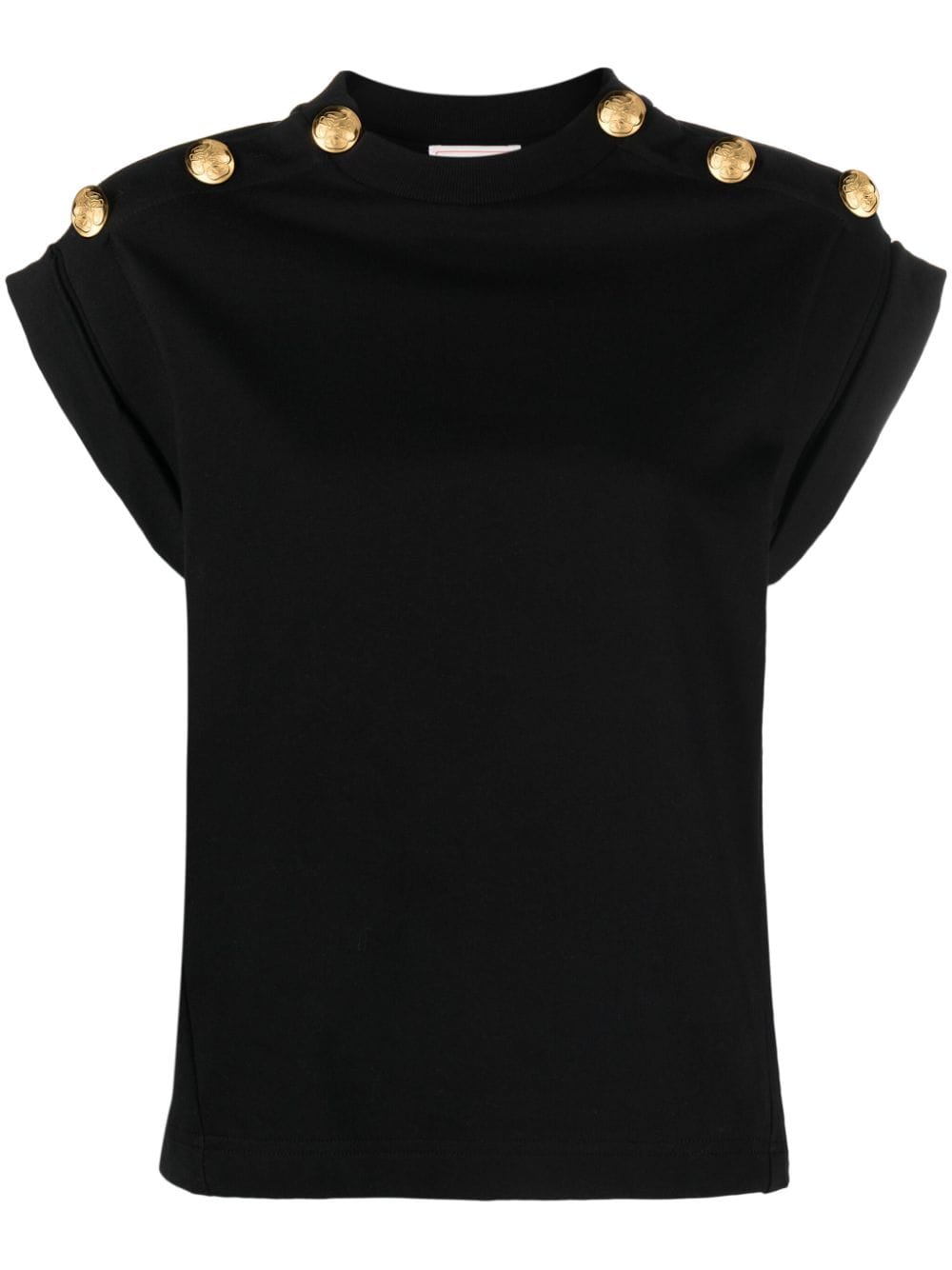 Alexander McQueen embossed-buttons cotton T-shirt - Black von Alexander McQueen