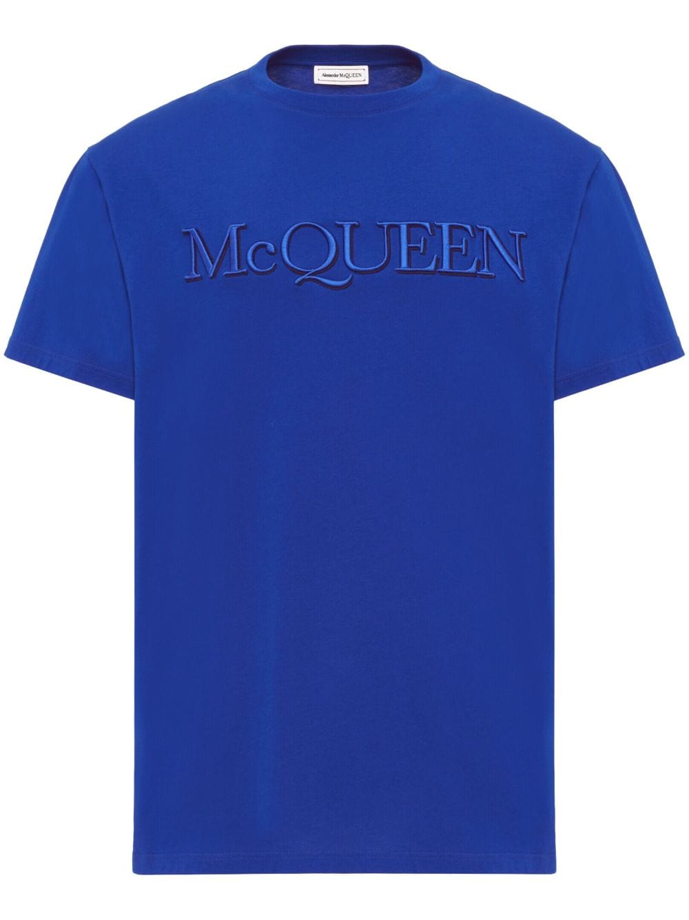 Alexander McQueen embossed-logo short-sleeve T-shirt - Blue von Alexander McQueen