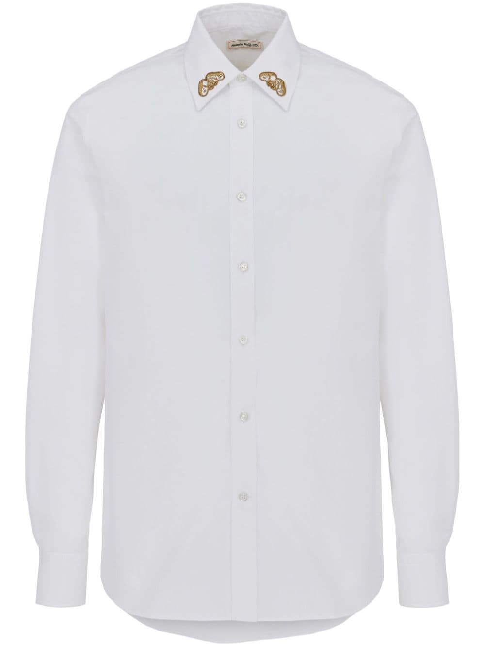 Alexander McQueen embroidered-collar cotton shirt - White von Alexander McQueen