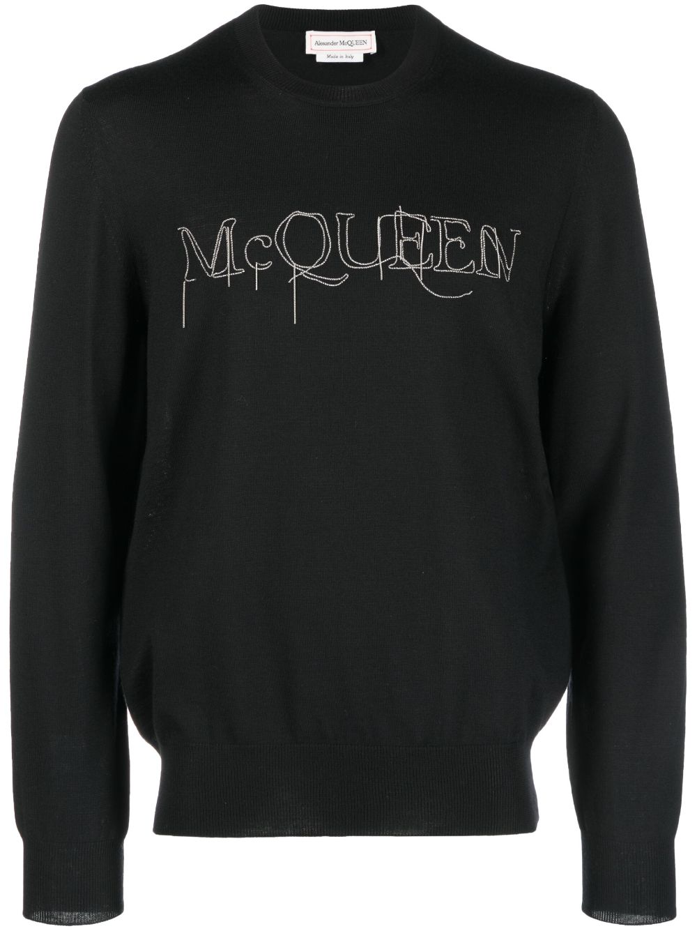 Alexander McQueen embroidered-logo cotton jumper - Black von Alexander McQueen