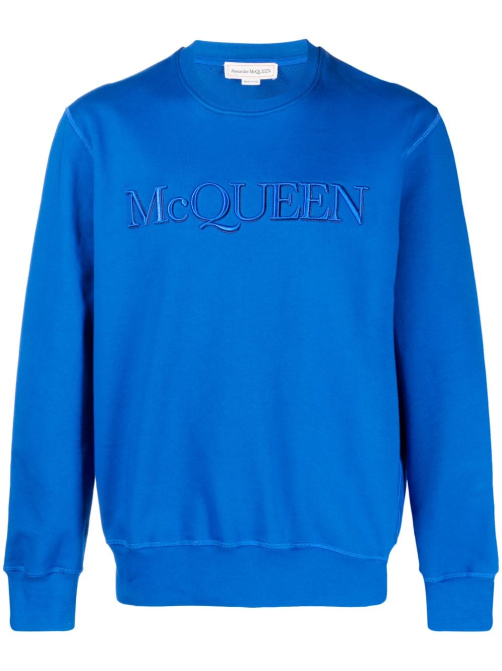 Alexander McQueen embroidered logo crew neck sweatshirt - Blue von Alexander McQueen