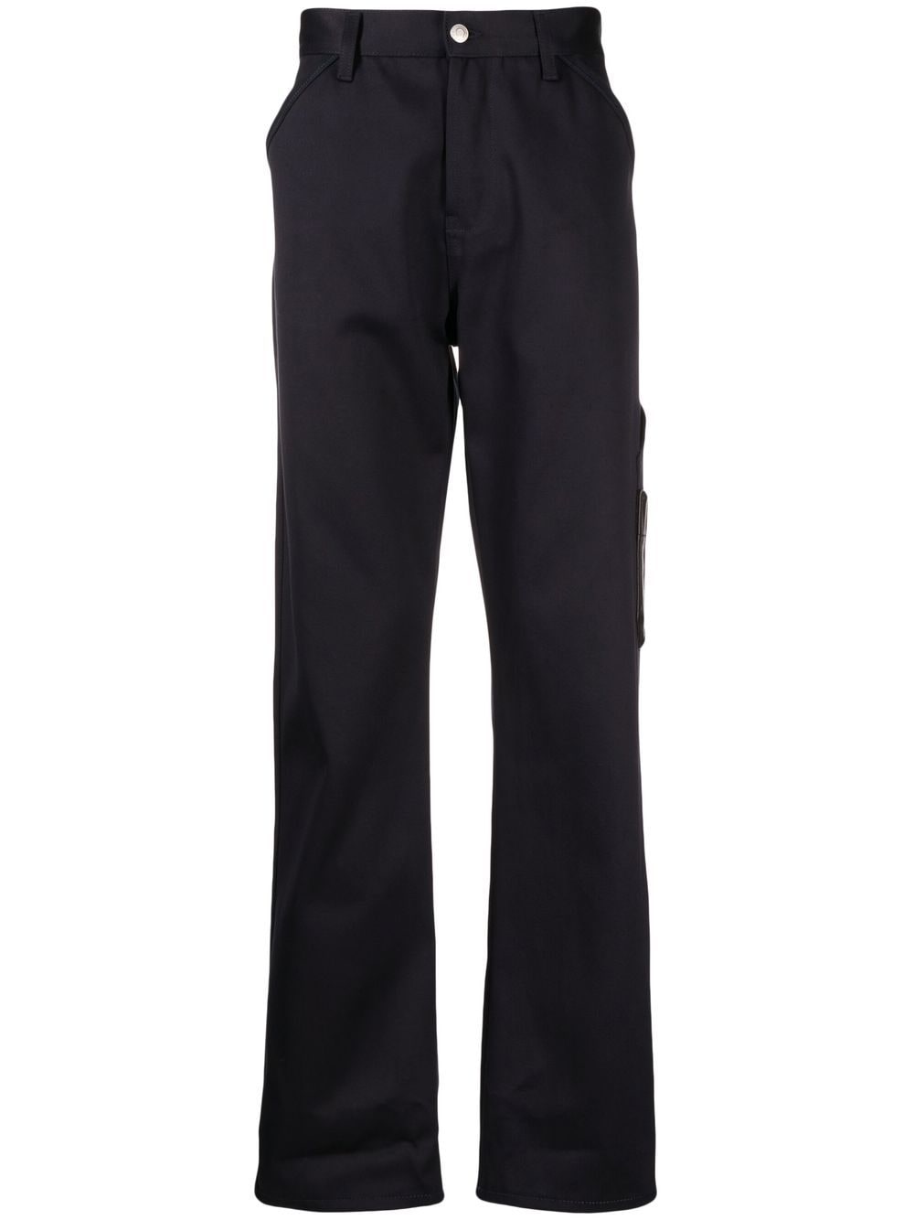 Alexander McQueen embroidered-logo straight-leg trousers - Blue von Alexander McQueen