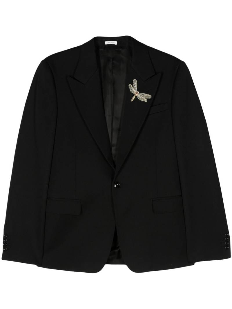 Alexander McQueen embroidered-motif single-breasted blazer - Black von Alexander McQueen