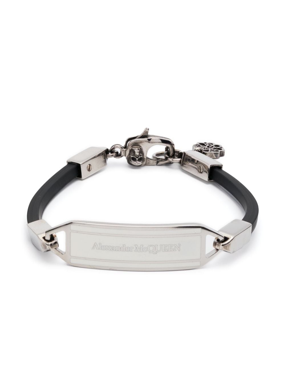 Alexander McQueen enamel logo plaque bracelet - Black von Alexander McQueen