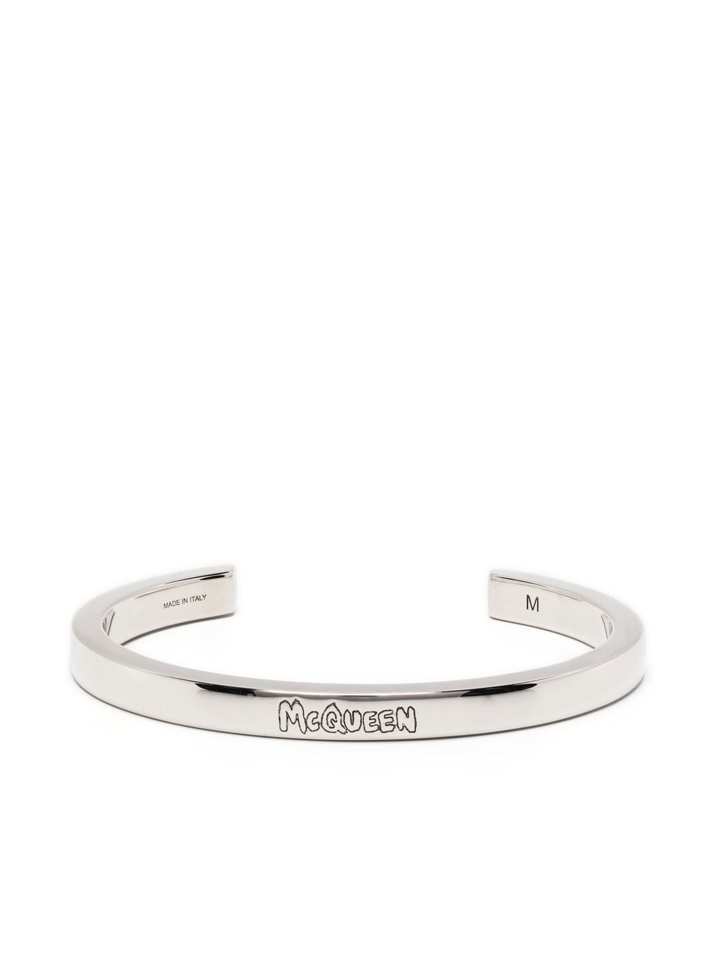 Alexander McQueen engraved-logo cuff bracelet - Silver von Alexander McQueen