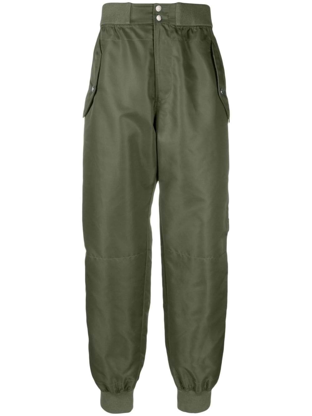 Alexander McQueen engraved-logo gabardine-weave trousers - Green von Alexander McQueen