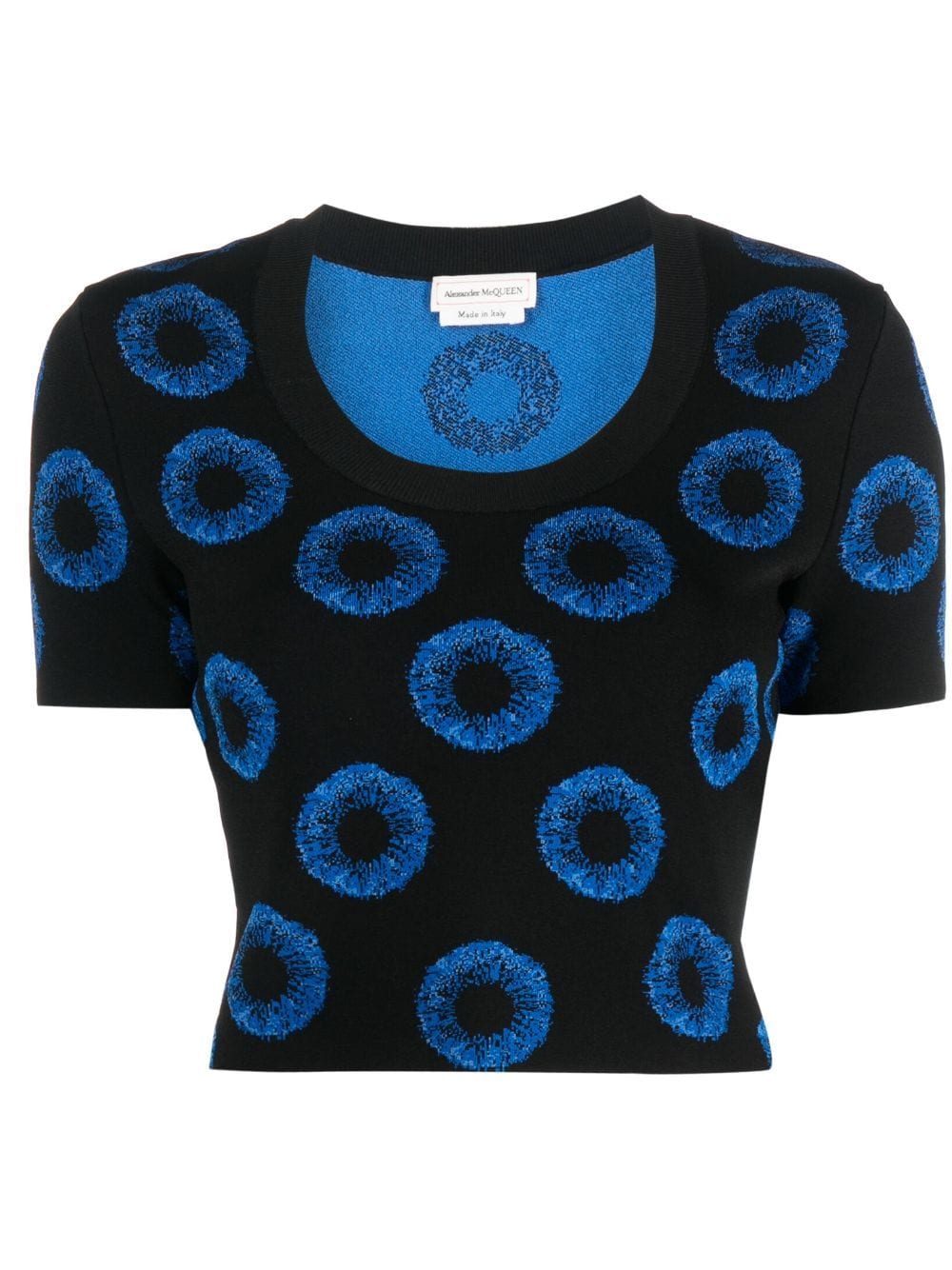 Alexander McQueen eye-jacquard knitted top - Black von Alexander McQueen