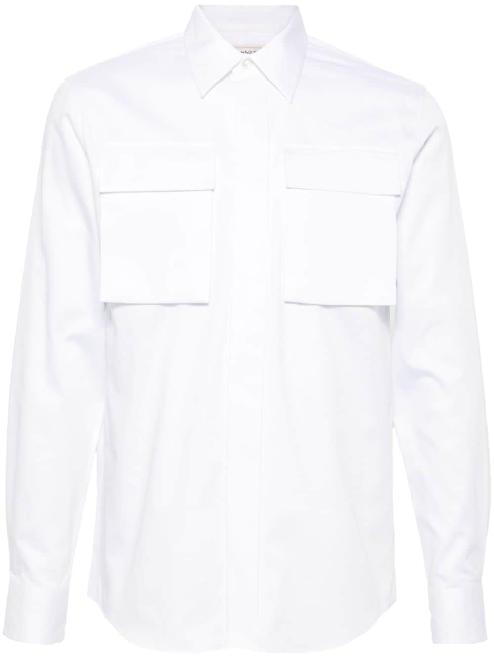 Alexander McQueen flap-pocket cotton shirt - White von Alexander McQueen