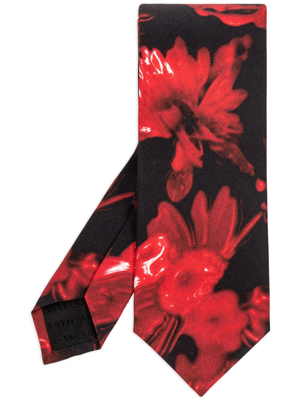 Alexander McQueen floral print silk tie - Red von Alexander McQueen