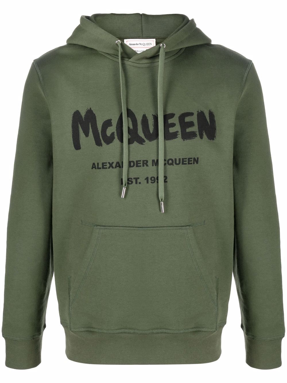 Alexander McQueen graffiti logo-print hoodie - Green von Alexander McQueen