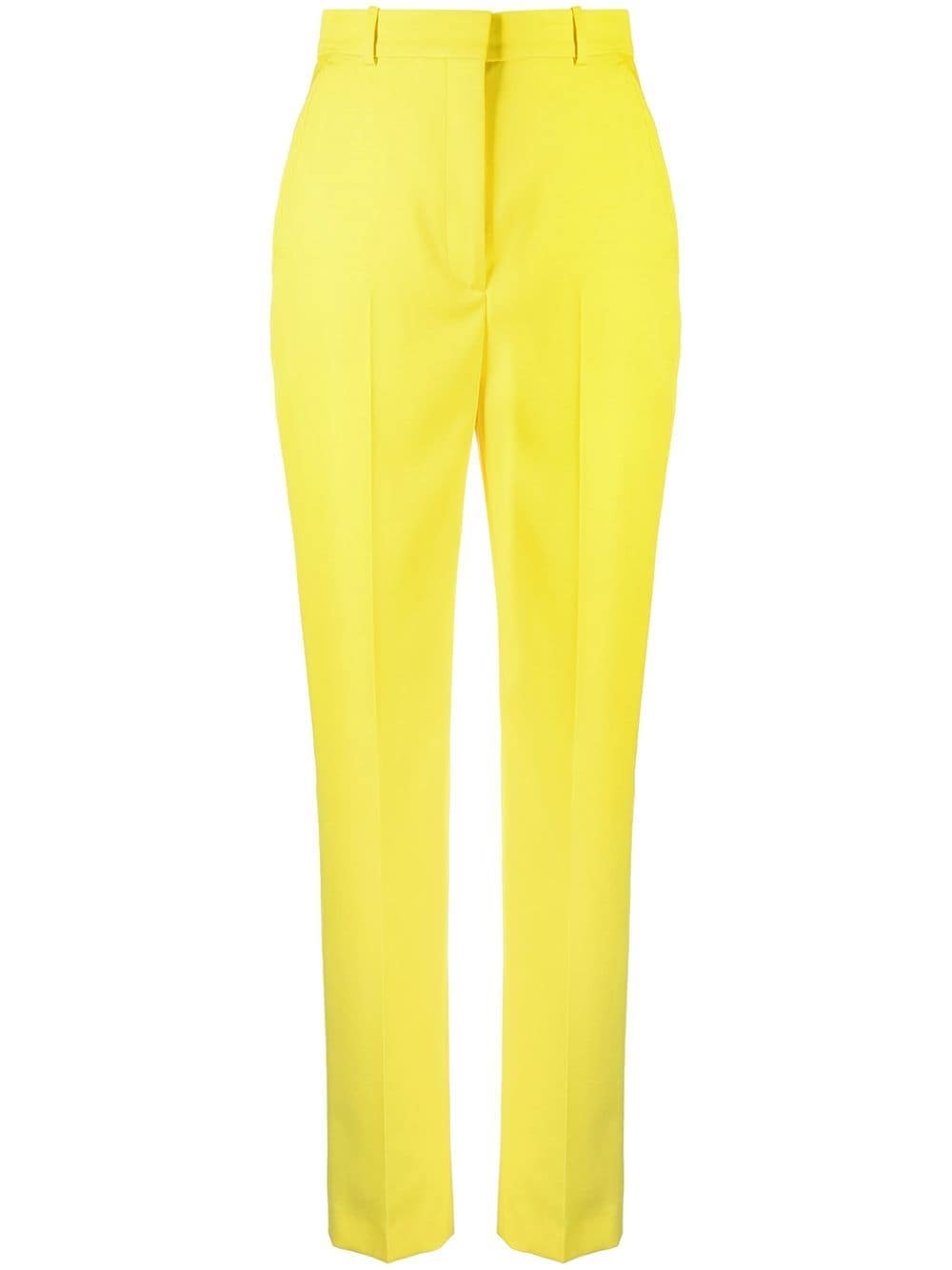 Alexander McQueen high-waisted slim-cut trousers - Yellow von Alexander McQueen