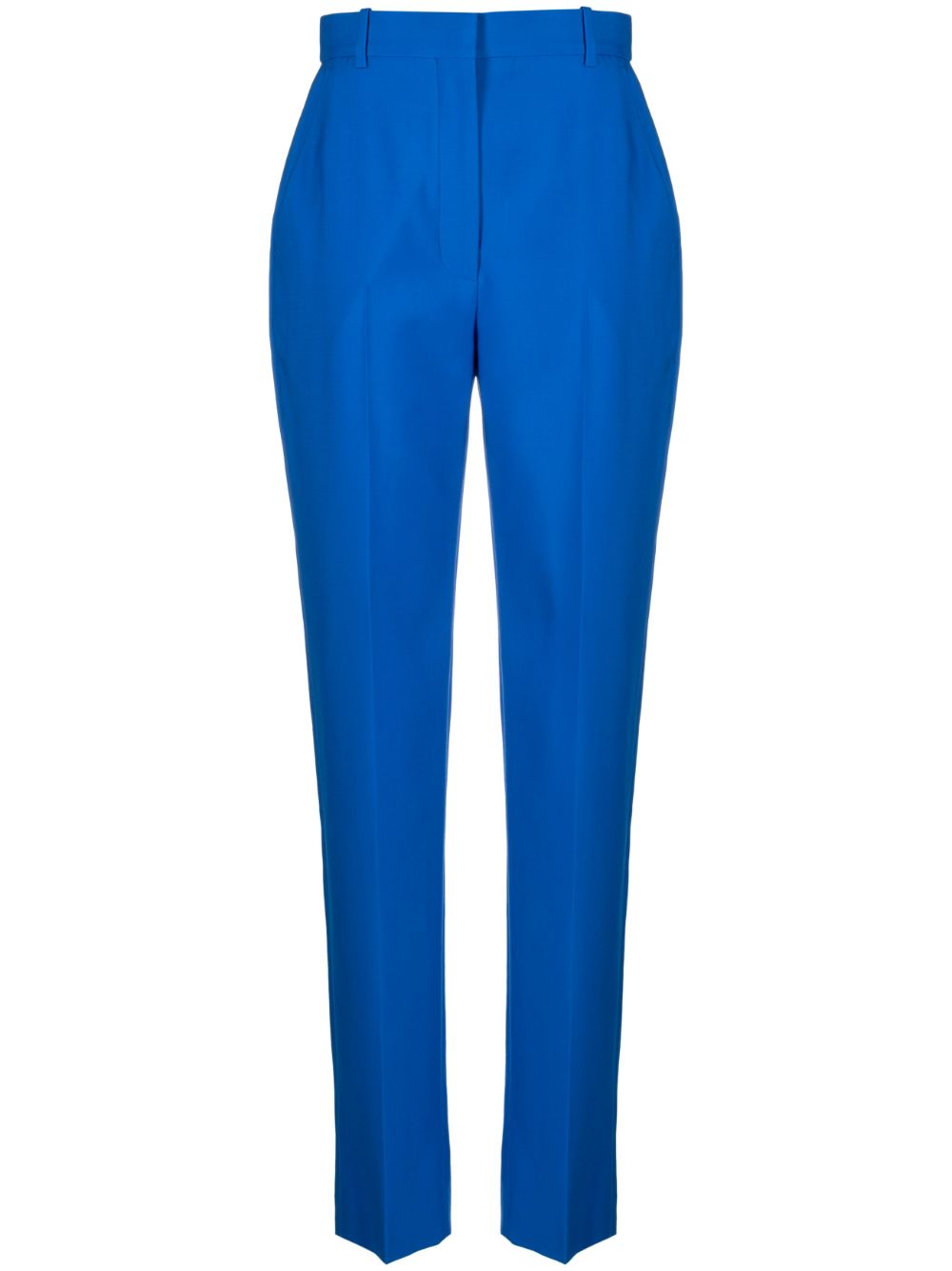 Alexander McQueen high-waisted wool trousers - Blue von Alexander McQueen