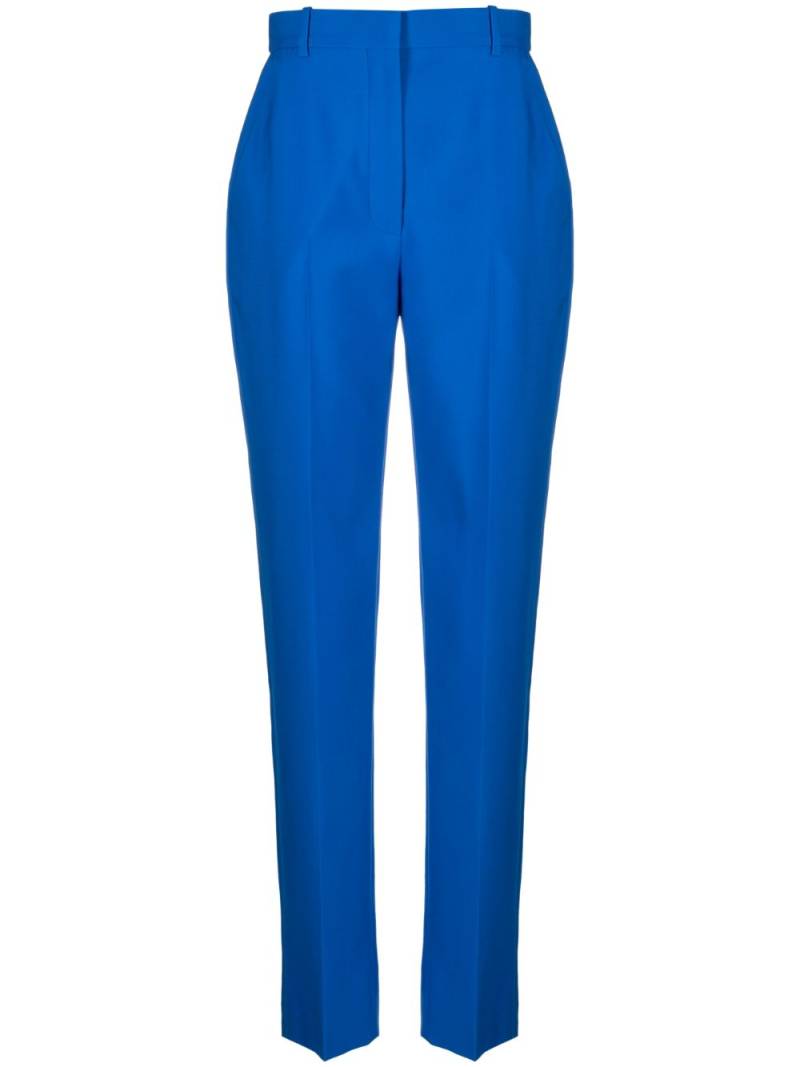 Alexander McQueen high-waisted wool trousers - Blue von Alexander McQueen