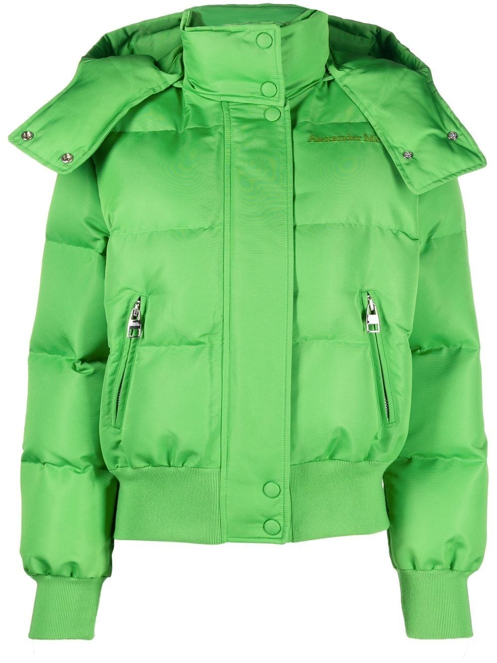 Alexander McQueen hooded puffer jacket - Green von Alexander McQueen